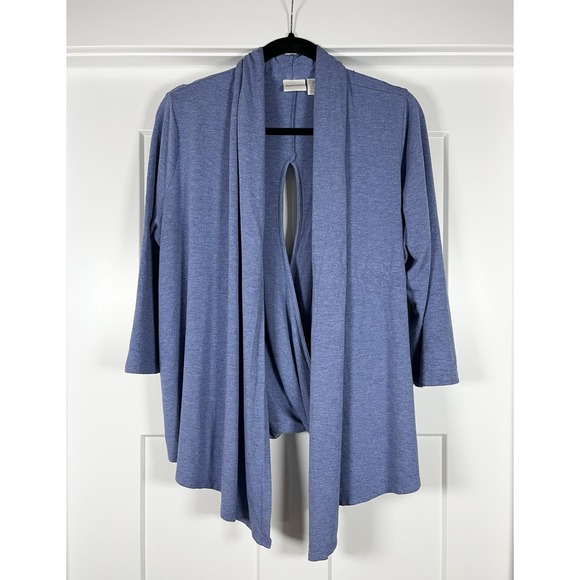 Chico's Sweaters - Chico's Zenergy Open Front Cross Back Cardigan Coastal Grandma Boho Women's 2 /L